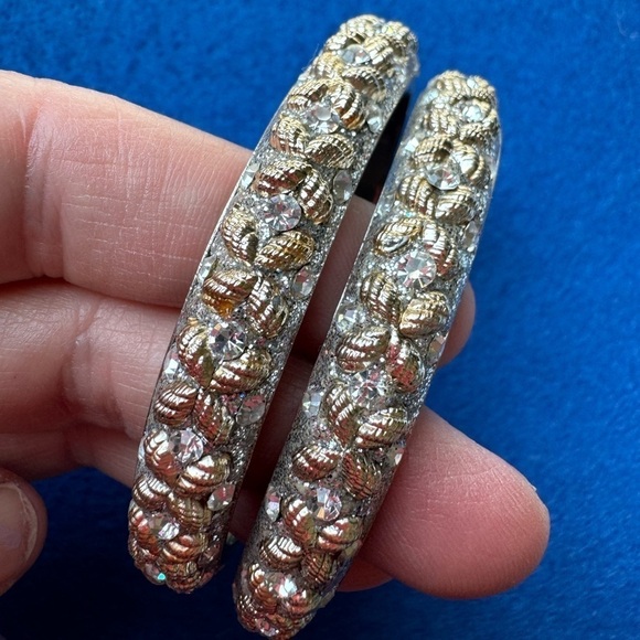 Anthropologie gold and silver metallic braided bangle bracelets Set of 2 NWOT - Picture 1 of 14